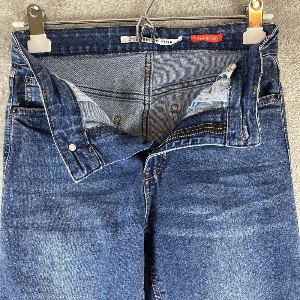 Celebrity Pink Jeans Womens 5 / 27 Blue Denim The Spice Distressed Whiskered - Picture 8 of 15